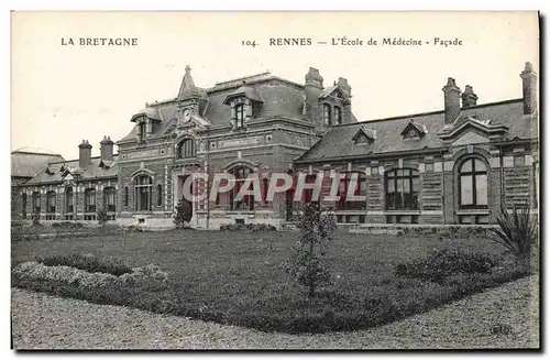 Cartes postales Bretagne Rennes Ecole de Medecine Facade