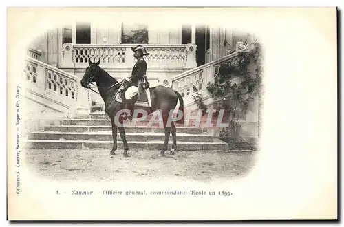 Ansichtskarte AK Cheval Hippisme Saumur Officier general commandant l&#39ecole en 1899