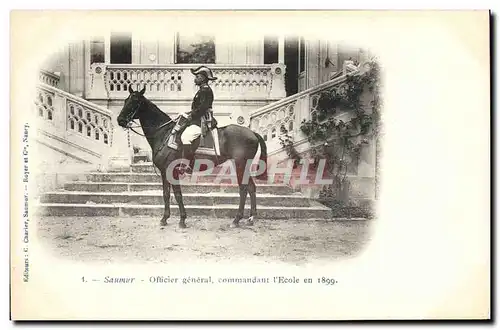 Cartes postales Cheval Hippisme Saumur Officier general commandant l&#39ecole en 1899