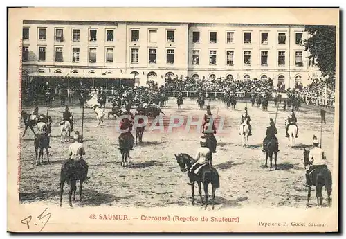 Cartes postales Cheval Hippisme Saumur Carrousel Reprise de sauteurs