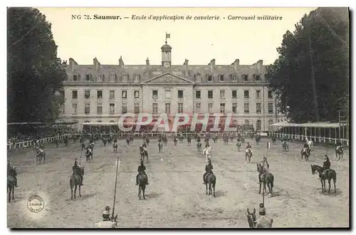 Cartes postales Cheval Hippisme Saumur Ecole d&#39application de cavalerie Carrousel militaire
