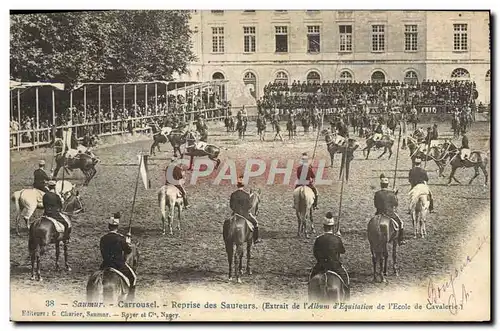 Cartes postales Cheval Hippisme Saumur Carrousel Reprise des sauteurs