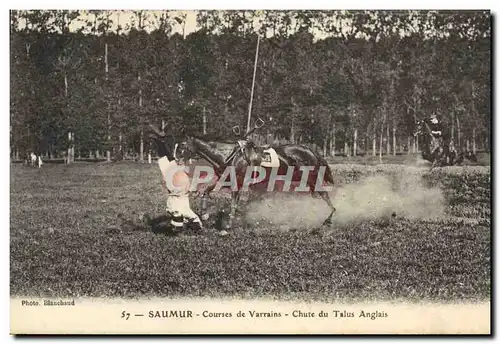 Cartes postales Cheval Hippisme Saumur Courses de Varrains Chute du talus anglais