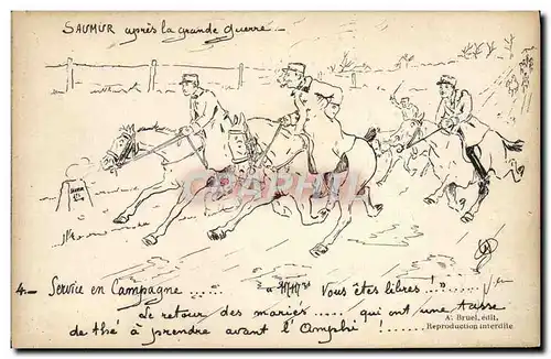 Cartes postales Cheval Hippisme Saumur apres la grande guerre Service en campagne