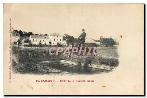 Cartes postales Cheval Hippisme Saumur Saut de la riviere Breil