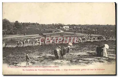 Cartes postales Cheval Hippisme Courses de Verries Saumur Vue d&#39ensemble prise de sur la tribune