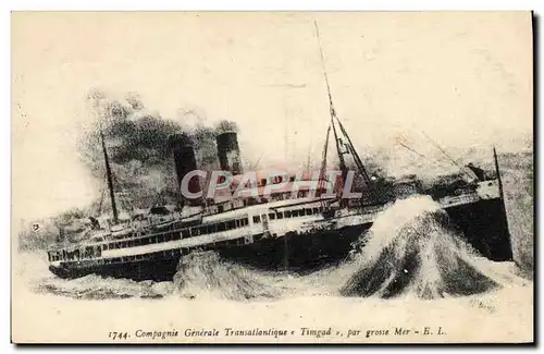 Ansichtskarte AK Bateau Paquebot Compagnie Generale Transatlantique Timgad par grosse mer