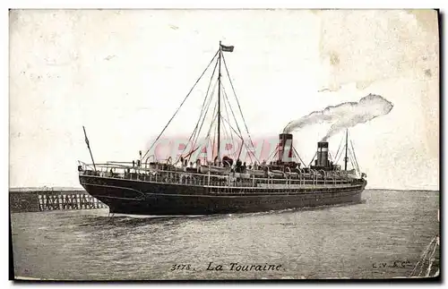 Cartes postales Bateau Paquebot La Touraine