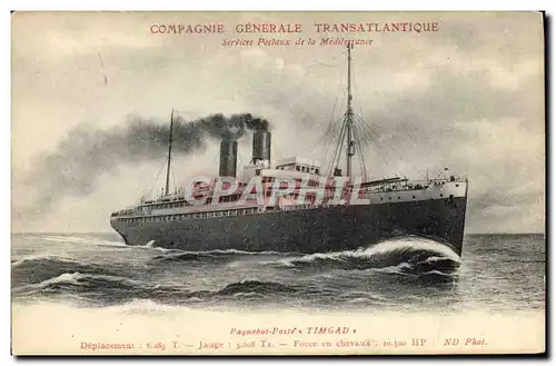 Ansichtskarte AK Bateau Paquebot Poste Timgad Compagnie Generale Transatlantique