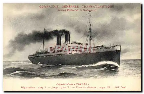 Ansichtskarte AK Bateau Paquebot Poste Timgad Compagnie Generale Transatlantique