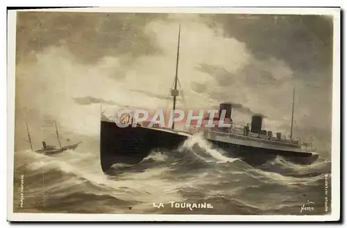 Cartes postales Bateau Paquebot La Touraine