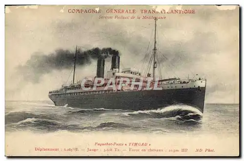 Ansichtskarte AK Bateau Paquebot Poste Timgad Compagnie Generale Transatlantique