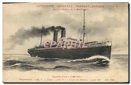 Ansichtskarte AK Bateau Paquebot Poste Timgad Compagnie Generale Transatlantique