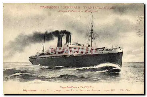 Ansichtskarte AK Bateau Paquebot Poste Timgad Compagnie Generale Transatlantique