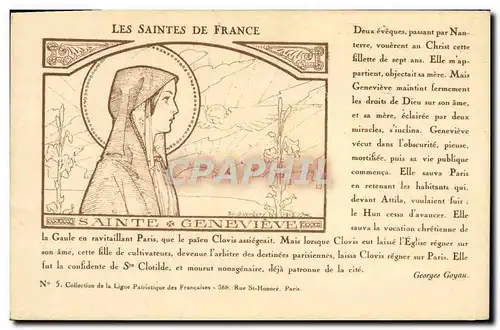 Cartes postales Prenom Les saintes de France Sainte Genevieve