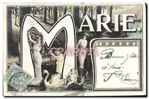 Cartes postales Prenom Marie Enfant Cygne