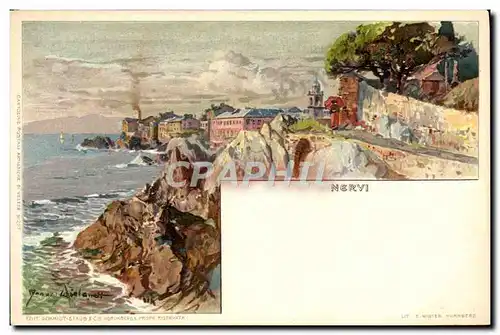 Cartes postales Italie Illustrateur Nervi