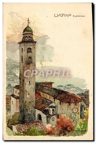 Cartes postales Italie Illustrateur Lugano S Lorenzo