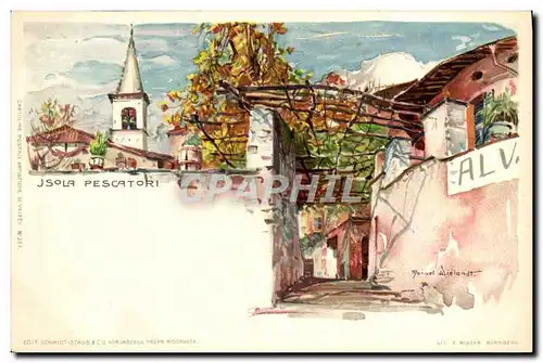 Cartes postales Italie Illustrateur Isola Pescatori