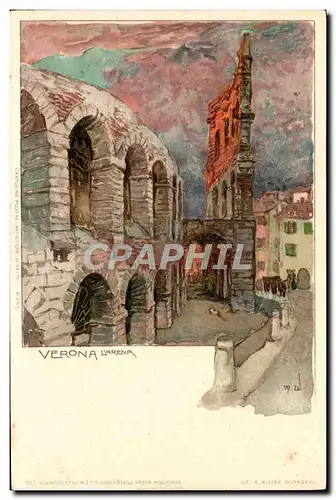 Cartes postales Italie Illustrateur Verona L&#39arena