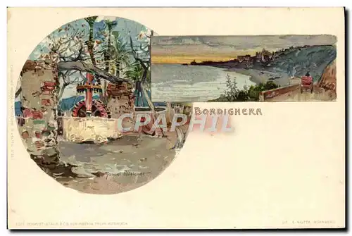 Cartes postales Italie Illustrateur Bordighera