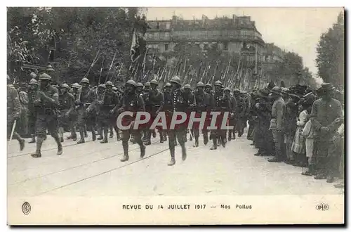 Cartes postales Militaria REvue du 14 juillet 1917 Nos poilus