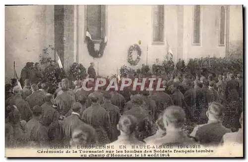Ansichtskarte AK Militaria Haute Alsace Ceremonie de la Toussaint sur les tombes des soldats francais tombes au c