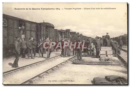 Ansichtskarte AK Militaria Troupes anglaises Depart d&#39un train de ravitaillement