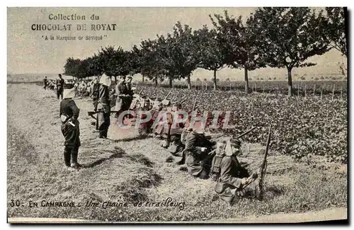 Ansichtskarte AK Militaria En Campagne Une chaine de tirailleurs