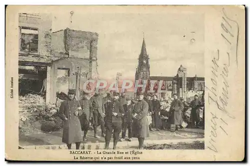 Ansichtskarte AK Militaria Baccarat La grande rue et l&#39eglise La reserve