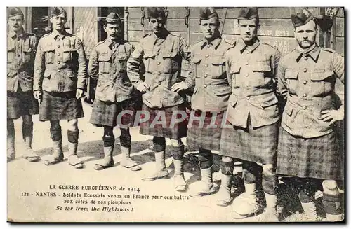 Cartes postales Militaria Nantes Soldats ecossais venus en France pour combattre aux cotes de nos Pioupious