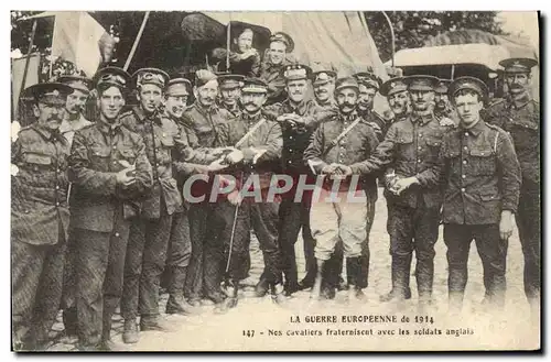 Cartes postales Militaria Nos cavaliers fraternisent avec les soldats anglais