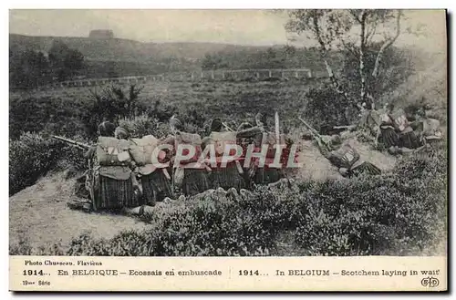 Ansichtskarte AK Militaria En Belgique Ecossais en embuscade