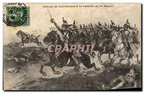 Ansichtskarte AK Militaria Charge de cuirassiers a la bataille de la Marne