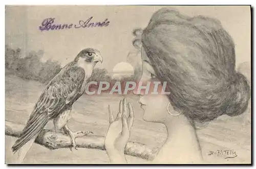 Cartes postales Fantaisie Illustrateur Femme Rapace Patella