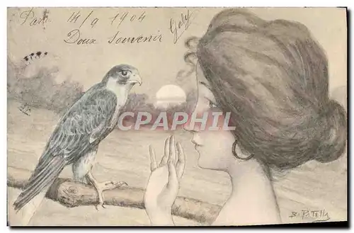 Cartes postales Fantaisie Illustrateur Femme Rapace Patella