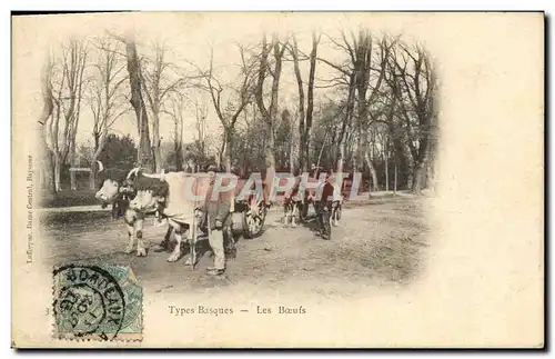 Cartes postales Folklore Types basques Les boeufs