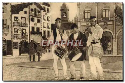 Ansichtskarte AK Folklore Pays basque espagnol Les tambourinos