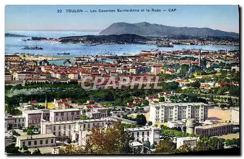 Cartes postales Toulon Les Casernes Sainte Anne et la Rade