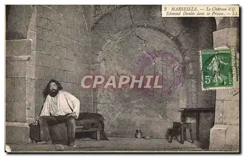 Cartes postales Marseille Le chateau d&#39If Edmond Dantes dans sa prison