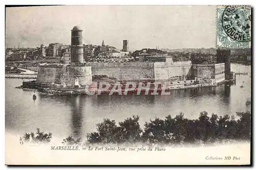 Ansichtskarte AK Marseille Le Fort Saint Jean Vue prise du Pharo