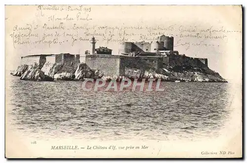 Cartes postales Marseille Le chateau d&#39If vue prise en mer