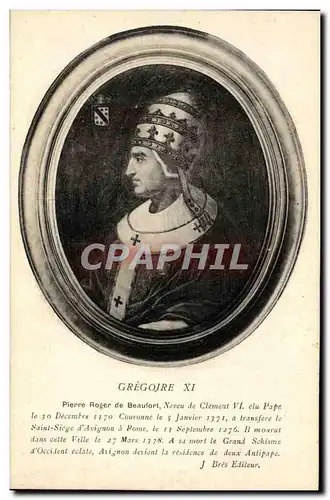 Ansichtskarte AK Pape Gregoire XI Pierre Roger de Beaufort Neveu de Clement VI