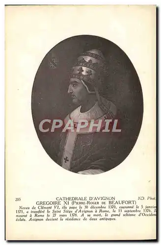 Cartes postales Cathedrale d'Avignon Gregoire XI Pierre Roger de Beaufort