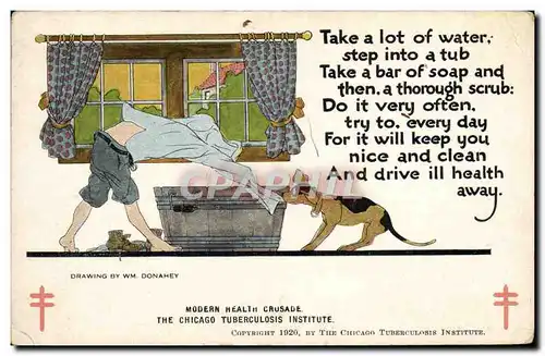 Cartes postales Tuberculose Chicago Tuberculosis Institute Chien