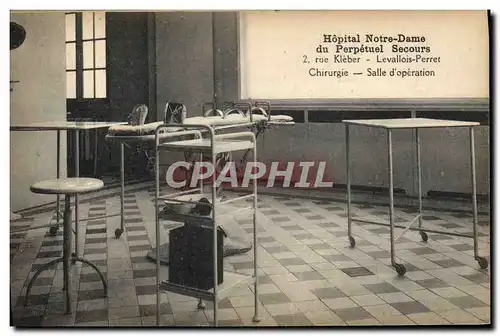 Cartes postales Hopital Notre Dame du Perpetuel Secours Rue Kleber Levallois Perret Chirurgie Salle d&#39operati