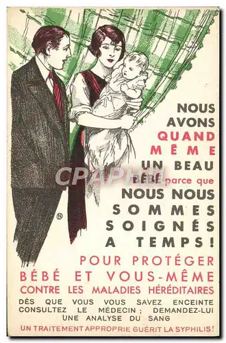 Cartes postales Enfant Bebe Syphilis