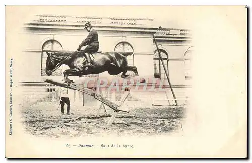 Cartes postales Hippisme Cheval Saumur Saut de la barre