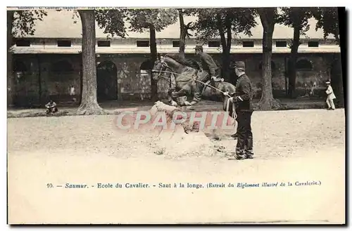 Ansichtskarte AK Hippisme Cheval Saumur Ecole du cavalier Saut a la longe