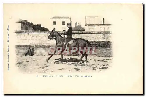 Cartes postales Hippisme Cheval Saumur Haute Ecole Pas espagnol